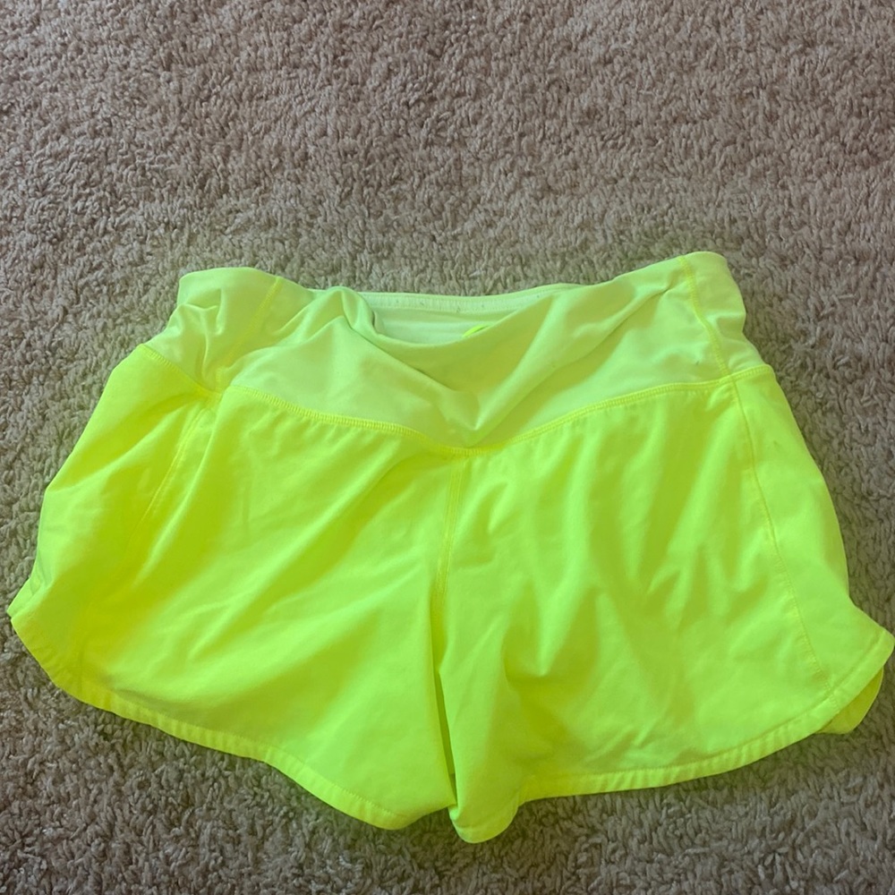 Lululemon neon yellow shorts 4” inseam